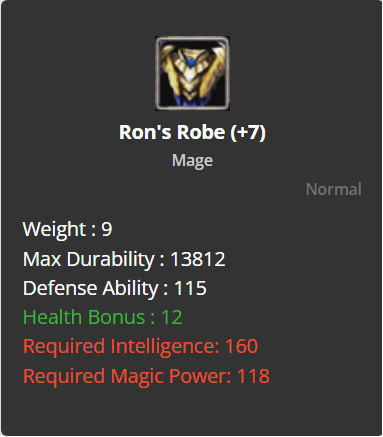 Ron's Robe (HP) +7