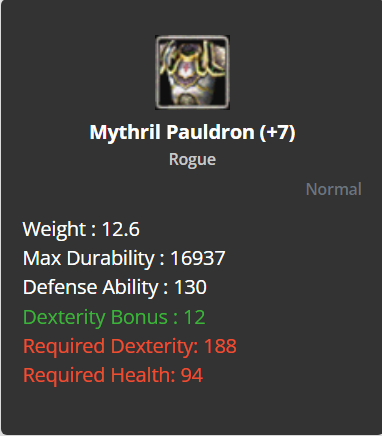 Mythril Pauldron +7