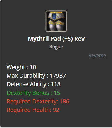 Mythril Pad +5 (Reverse)