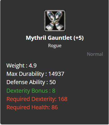 Mythril Gauntlets +5