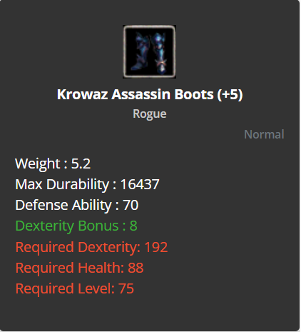 Krowaz Assassin Boots +5