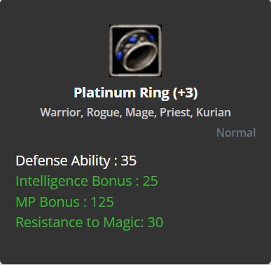 Platinum Ring +3