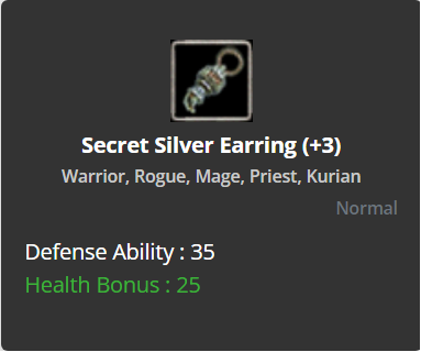 Secret Silver Earring +3