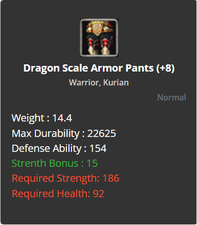 Dragon Scale Armor Pants +8