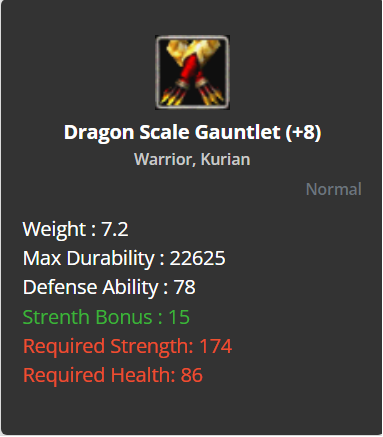 Dragon Scale Gauntlets +8