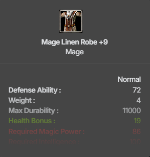 Mage Linen Robe (HP) +9