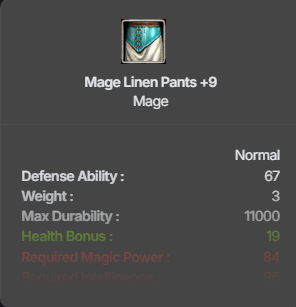 Mage Linen Pants (HP) +9